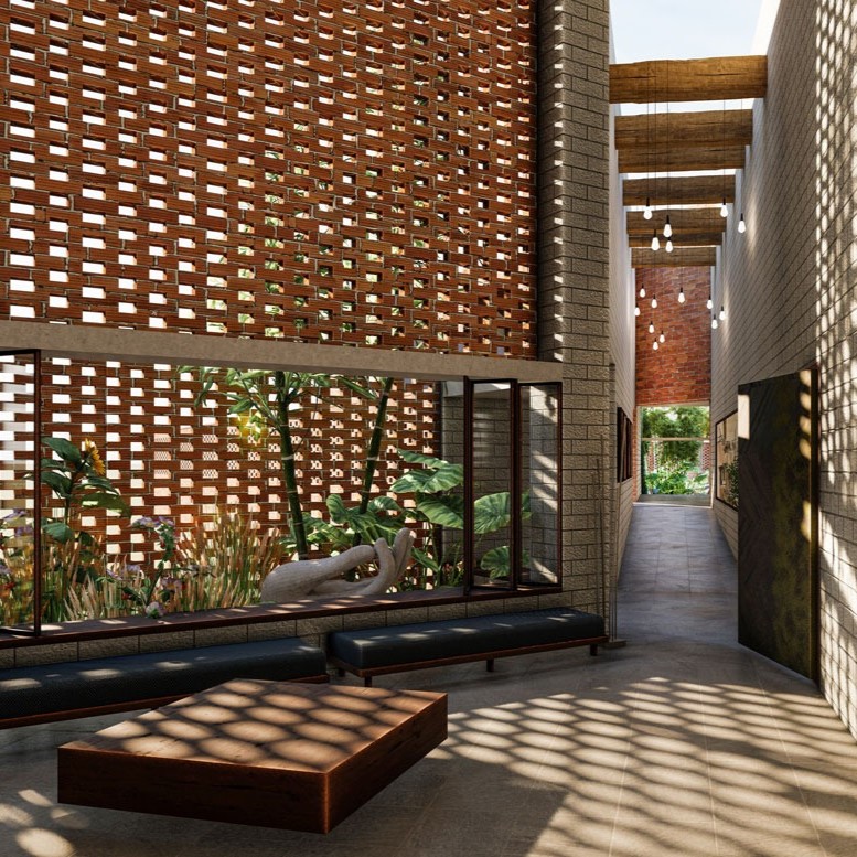 Beemok girl standing in the evening in front of a tree
